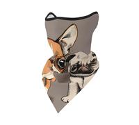 Mascarilla Cortavientos Beige para Perro, diseño de Bulldog Chihuahua, Color Beige, para Invierno, para Motocicleta