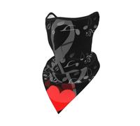 Mascarilla Cortavientos con diseño de corazón y Nota Musical, para el Cuello, Ideal para Motociclistas de Invierno.