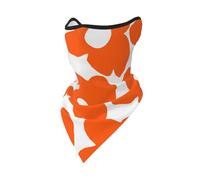 Mascarilla Cortavientos con diseño de Flores Retro Naranjas y Blancas, Polaina para el Cuello, para Motociclistas de Invierno