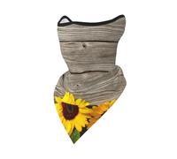 Mascarilla Cortavientos con diseño de Girasol sobre Madera rústica, Polaina para el Cuello, para Motociclista, para Invierno
