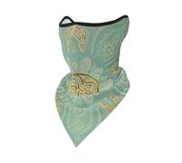 Mascarilla Cortavientos con diseño de Mandala Celta, Suave, Verde Salvia y Dorado, para Motociclista, para Invierno