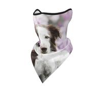 Mascarilla Cortavientos con diseño de Perro Border Collie marrón y Flores, para Motociclista, para Invierno