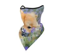 Mascarilla Cortavientos con diseño de Perro Chow-Chow, Color marrón, Esponjoso y Morado, Ideal para Motociclistas de Invierno.