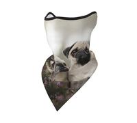 Mascarilla Cortavientos con diseño de Perro Pug, Madre y Cachorro, Color Bokeh, para Invierno, para Motocicleta