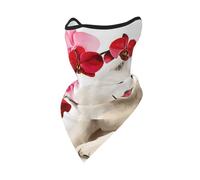 Mascarilla Cortavientos con diseño de Perro Samoyedo y Flores Rosas, para Motociclista, para Invierno