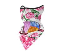 Mascarilla Cortavientos con diseño de Rosa y Flor de acordeón de Acuarela, Polaina para el Cuello, para Motocicleta, para Invierno