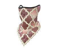 Mascarilla Cortavientos con Estampado de Azulejos marroquíes, Color Rosa Dorado y Cobre, para Motociclista de Invierno.