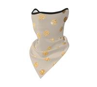 Mascarilla Cortavientos con Lunares en Beige y Dorado con Purpurina, Polaina para el Cuello, para Motociclista de Invierno