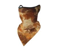 Mascarilla Cortavientos de Lino otoñal con Hojas Doradas, Color marrón, Beige y otoño, para Motociclista, para Invierno