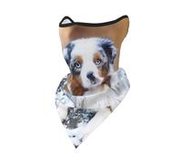 Mascarilla Cortavientos para Perros Hermosos de Invierno con diseño de Pastor Australiano, Polaina para el Cuello y Protector Facial para Motocicleta de Invierno.