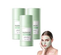 Mascarilla de arcilla artemisa para limpieza profunda de poros - Mascarilla de arcilla verde en barra para la cara con Cuidado de espinillas y control de sebo - Purificante De La Piel (3 botellas)