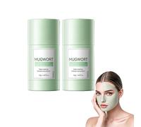 Mascarilla de arcilla artemisa para limpieza profunda de poros - Mascarilla de arcilla verde en barra para la cara con Cuidado de espinillas y control de sebo - Purificante De La Piel (2 botellas)
