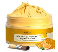 Mascarilla de arcilla con vitamina C y cúrcuma limpieza profunda de la piel Mejora los puntos negros Acné Manchas oscuras e iguala el tono de la piel Controla grasa y refina los poros