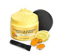 Mascarilla de Arcilla y Cúrcuma, Máscara de Arcilla Purificante, Mascarilla Limpiadora, Mascarilla Facial de Arcilla, Limpiar Hidratar la Piel, Mascarilla Facial de Arcilla con Cúrcuma y Vitamina C