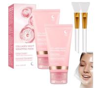 Mascarilla de Colágeno,2pcs Collagen Night Wrapping Mask,Peel off Mascarilla Envolvente Noche con Colágeno,Collagen Overnight Wrap Peel Off Mask,Mascarilla de Noche de Colágeno