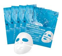 Mascarilla de Colageno, 4 Piezas Mascarilla Facial Hidratación Profunda, Mascarillas Colageno Facial Coreana, Mascara Facials Iluminar la Tez, Hidratante, Reafirmay, Mejora la Elasticidad de la Piel