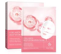 Mascarilla de Colageno, 4PCS Bio Collagen Real Deep Mask, Tratamiento de Hidratación Profunda, Mascarilla Lifting Antiarrugas, Mascarilla de Colágeno Antienvejecimiento y Minimizadora de Poros
