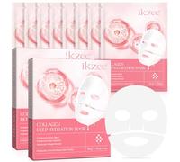 Mascarilla de Colageno, Bio Collagen Real Deep Mask, Mascarilla Colágeno Noche, Mascarilla Colageno Facial Coreana, Antiarrugas, Mascarilla Hidratante Facial, Reducir las Líneas Finas, 8 Piezas