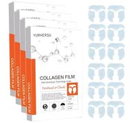 Mascarilla De Colágeno, Mascarilla De Noche Hidratante Y Reafirmante Con Colágeno, 12 Pares de Parches para las Mejillas con 12 Parches para la Frente, Lámina Antiarrugas Con Ácido Hialurónico Soluble