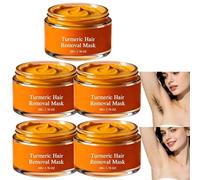 Mascarilla de depilación de cúrcuma, depilación facial para mujeres (labio superior), elimina el vello de vello facial, crema de depilación sin dolor (5 unidades)