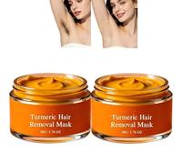Mascarilla de depilación de cúrcuma, depilación facial para mujeres (labio superior), elimina el vello de vello facial, crema de depilación sin dolor (2 unidades)