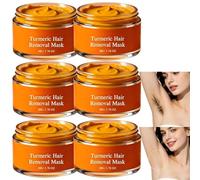 Mascarilla de depilación de cúrcuma, depilación facial para mujeres (labio superior), elimina el vello de vello facial, crema de depilación sin dolor (6 unidades)