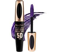 Mascarilla de fibra de seda 5D, resistente al agua, larga duración, no blooming, Thick Curling Lengthening Volume Mascara, Fast Dry Eyelashes Curls Extension Make-Up #05 Purple