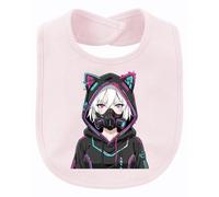 Mascarilla de gas para niña, babero Cyberpunk, rosa, talla única