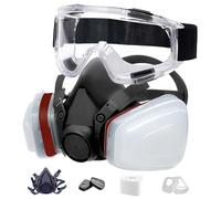 Mascarilla de Gas Semimascarilla Reutilizable con Gafas de Seguridad, Productos Químicos, Vapor Orgánico Y Otros Equipos De Protección De Trabajo Adecuados Para Varios Entornos De Trabajo Black