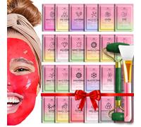 Mascarilla de gelatina para faciales - 24 sabores | Regalo de San Valent n | Mascarillas faciales hidratantes de gelatina | Rodillo y esp tula de