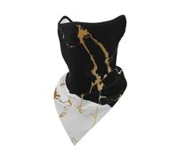 Mascarilla de Lujo con diseño Abstracto de mármol Dorado, Color Blanco y Negro, Cortavientos, para el Cuello, para Motociclista, para Invierno