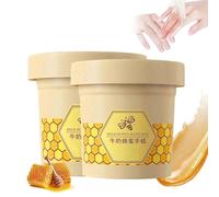 Mascarilla de manos con cera de leche y miel, mascarilla de manos pelable con miel para mujeres, hidratante profunda, que reduce la sequedad y la aspereza