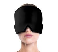 Mascarilla de Migraña, Gorro Migraña de Gel 360º con Efecto Frío o Calor, Hot/Cold Therapy Cap Migraine Headache Relief Hat para Alivio Sinusitis, Dolor de Cabeza, Jaqueca, Ojos Hinchados (Negro)