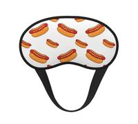 Mascarilla de ojos con borde negro y banda elástica para hombre y mujer, de tela compuesta, con diseño de perrito caliente.