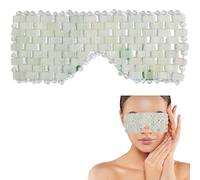 Mascarilla de ojos de jade, mascarilla de masaje roll-on antiarrugas, comodidad y suavidad para aliviar la hinchazón, relajar la cara, aliviar los ojos, migraña, meditación cuarzo rosa