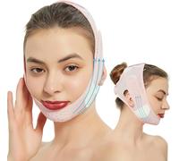 Mascarilla de sueño cosmética, mascarilla de tracción de V reutilizable, mascarilla de v, mascarilla de Correa facial, mascarilla facial hacia arriba (Rosado)