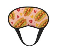 Mascarilla de tela compuesta con borde negro y diseño de perrito caliente y corazón para hombres y mujeres con banda elástica