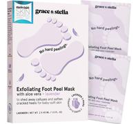 Mascarilla exfoliante para pies Grace & Stella (2 pares de lavanda) - Mascarilla exfoliante con aloe vera - Mascarilla hidratante para pies secos
