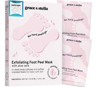 Mascarilla exfoliante para pies Grace & Stella (2 pares sin perfume) - Mascarilla exfoliante con aloe vera - Mascarilla hidratante para pies seco