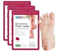 Mascarilla exfoliante pies, 3 pares,calcetines exfoliantes de pies, peeling pies, foot peel mask, probada dermatológicamente, eficaz para callos pies eliminar (Rosas)