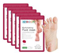 Mascarilla exfoliante pies, 5 pares,calcetines exfoliantes de pies, peeling pies, foot peel mask, probada dermatológicamente, eficaz para callos pies eliminar (Rosas)