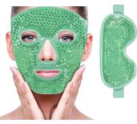Mascarilla facial caliente y fría,reduce la hinchazón,elimina las ojeras y atenúa las bolsas de los ojos,alivia los dolores de cabeza,ilumina la piel(Mascarilla facial verde+Mascarilla para los ojos)