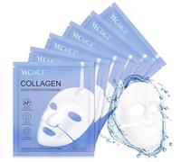 Mascarilla Facial, Collagen Face Mask, Bio-Collagen Real Deep Mask, Deep Collagen Overnight Mask, Collagen Night Wrapping Mask 6pcs