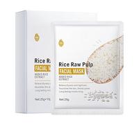 Mascarilla facial de arroz en láminas, mascarillas faciales de spa para el cuidado de la piel, para pieles secas y mixtas, humectantes, veganas, para todo tipo de pieles (10 unidades)