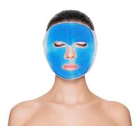 Mascarilla facial de gel caliente o frío reutilizable-Máscara de relajación Terapia con calor o frío - Bolsillo comprimido contra las migrañas, efecto relajante, promueve la circulación sanguínea