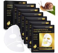 Mascarilla Facial De Hidrogel Advanced Snail Mucin Glass Glow 6 Piezas Mascarilla De Suero De Mucina De Caracol, Mascarilla Facial De ColáGeno, Mascarilla Facial Para El Cuidado De La Piel Coreana