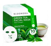 Mascarilla Facial de Té Verde y Colágeno, 10 Uds