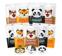 Mascarilla Facial Niña, 9 Piezas Mascarillas Faciales para Niñas, Mascarilla Facial Hidratante con Estampados de Animales, Mascarilla Facial Coreana Apto para Todo Tipo de Piel