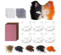 Mascarilla facial para gatos, cosplay con puntos de ojos, juego de manualidades para niñas, adultos, familia, teatro, Navidad, manualidades, sesión de fotos, cosplay