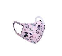 Mascarilla facial reutilizable lavable para niños, máscara facial para niños, máscara de seguridad transpirable y protección contra la contaminación, color rosa bebé, 5 unidades